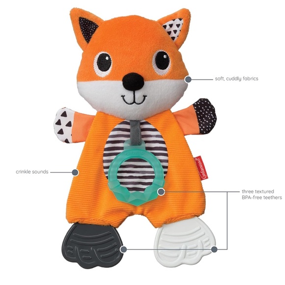 Infantino Cuddly Teether- Fox & Penguin - Picture 6 of 8